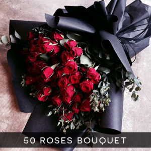 50 roses bouquet royal albatross